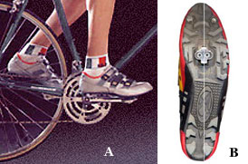 3) Отрегулируйте зажимы для обуви   Если вы катаетесь на велосипедных ботинках, важно правильно расположить шипы на подошве